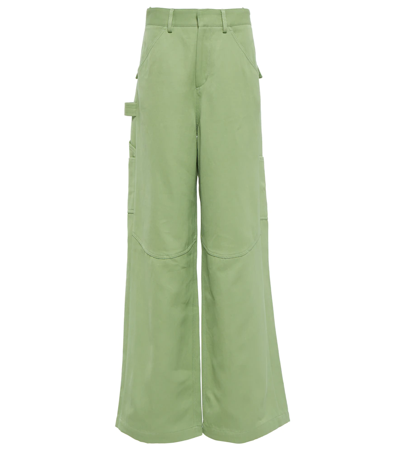 Petar Petrov Genaro Wide-leg Cotton-blend Trousers In Pistachio