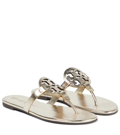 Tory Burch Miller Gold-tone Leather Sandals
