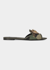 Dolce & Gabbana Women's Bianca Camouflage Gabardine Slides In Military