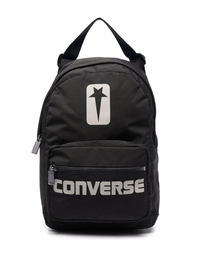 Rick Owens X Converse Logo-print Backpack In 黑色