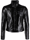 Courrèges High-shine Leather-look Jacket In Schwarz