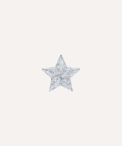 Maria Tash 18ct 7mm Invisible Set Diamond Star Single Threaded Stud Earring In White