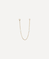 Maria Tash 14ct Double Pearl Chain Connecting Charm In Yellow