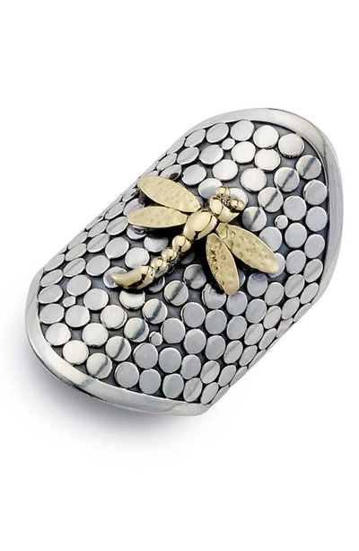 Samuel B. Sterling Silver 18k Yellow Gold Dragonfly Ring In Silver And Gold