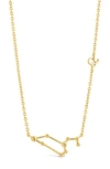 Sterling Forever 14k Gold Plated Station Constellation Pendant Necklace In Gold - Leo