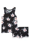 Honeydew Intimates All American Shortie Pajamas In Black Floral