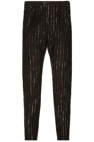 Saint Laurent High-rise Pinstriped Twill Suit Trousers In Black