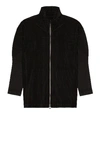 Issey Miyake High-neck Technical-pleated Track Top In Black