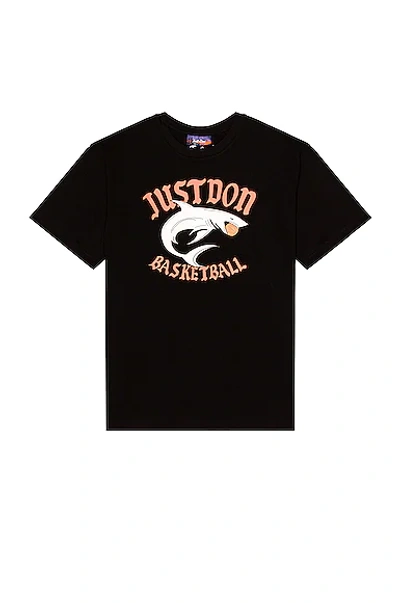 Just Don Shark Basketball Print T-shirt In Black