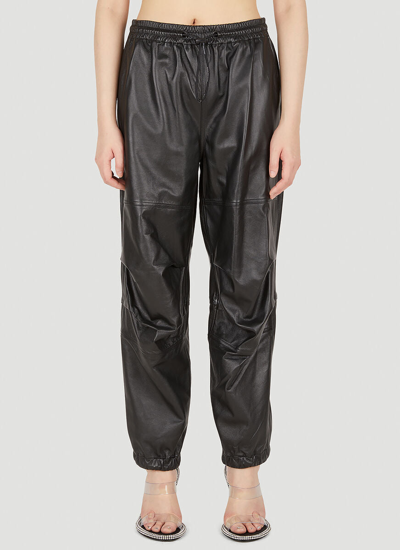 Alexander Wang Baggy Leather Joggers In Black
