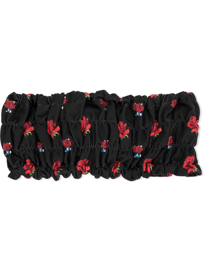 Undercover Floral-print Elasticated Headband In Black