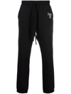 More Joy Unisex Embroidered Logo Organic Cotton Joggers In Black