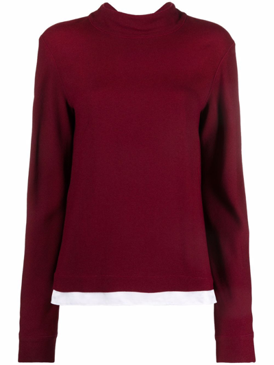 Marni Bow-detail Long-sleeve Top In Red