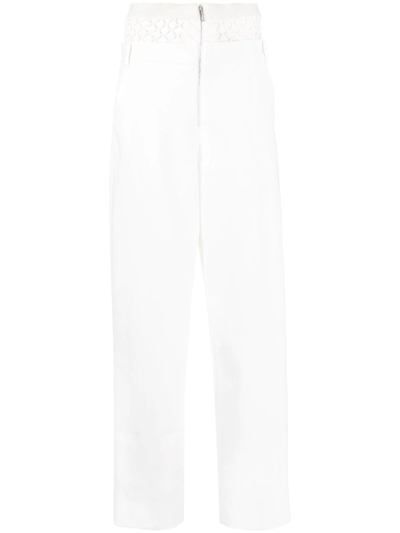 Dion Lee Fishnet Tailored Pants In White