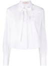 Valentino Appliqué Cropped Shirt In White