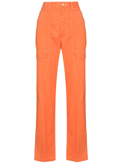 Polo Ralph Lauren Twill Straight-leg Utility Trousers In Orange