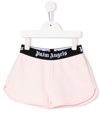 Palm Angels Kids Pink Sports Shorts With Logo Band