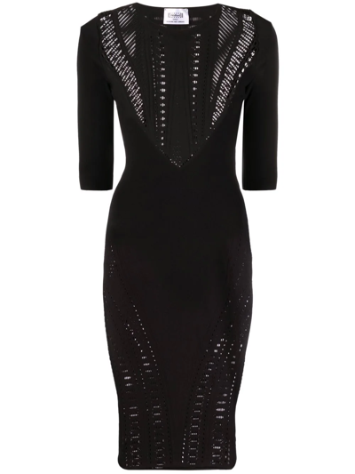 Wolford X Alberta Ferretti Pointelle Midi-dress In Black