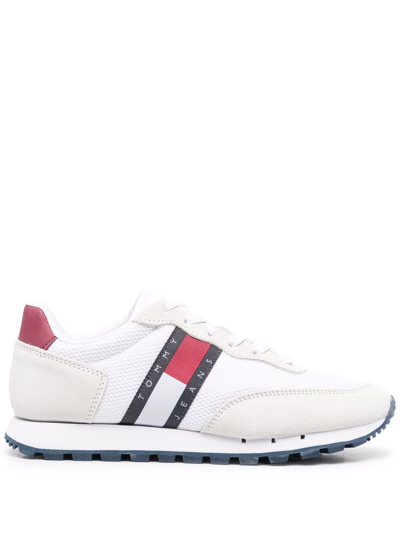 Tommy Jeans Logo-patch Lace-up Sneakers In White