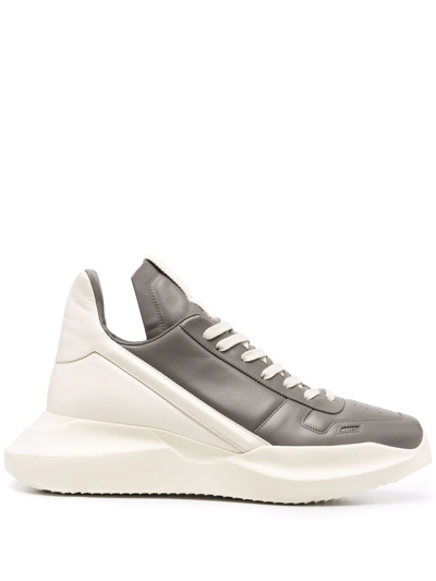 Rick Owens Two-tone Low-top Trainers In Grey