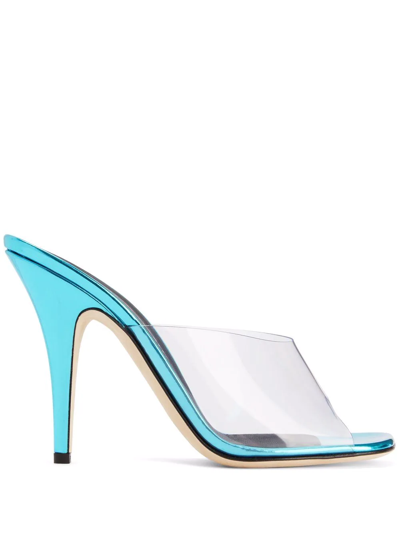 Giuseppe Zanotti Earthshine 玻璃效果细节凉鞋 In Blue