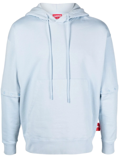 Camper Logo-patch Drawstring Hoodie In Blue