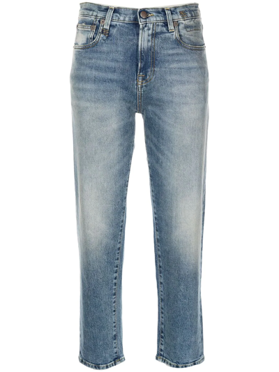R13 High-waisted Tapered Jeans In Blue