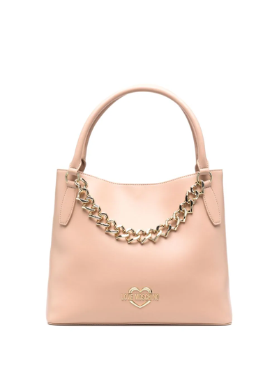 Love Moschino Chain-link Detail Tote Bag In Neutrals