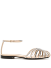 Alevì Rebecca Crystal-embellished Sandals In Metallic