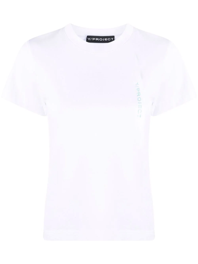 Y/project Logo-embroidered T-shirt In White