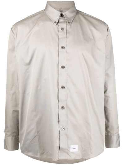 Wtaps Button-down Collared Shirt In Grey