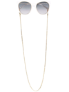 Gucci Round-frame Chain Sunglasses In White