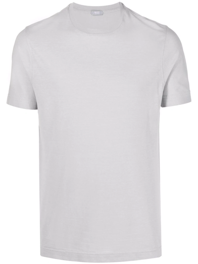 Zanone Round Neck T-shirt In Grey