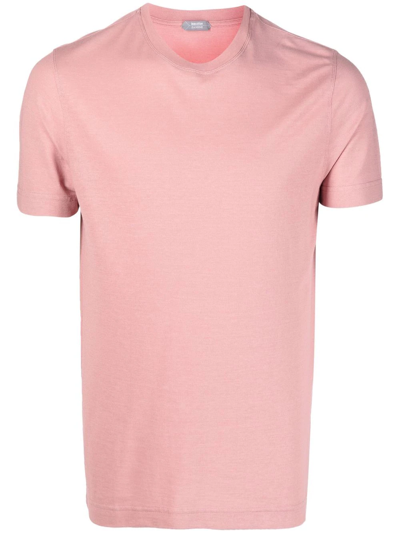 Zanone Round Neck T-shirt In Pink
