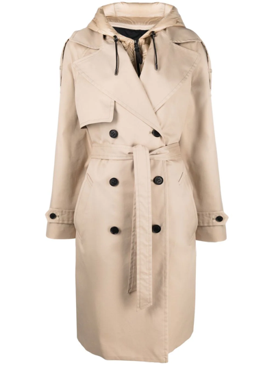 Mackage Trisha Hooded Trench Coat In Beige