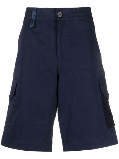 Missoni Knitted-pocket Cargo Shorts In Navy