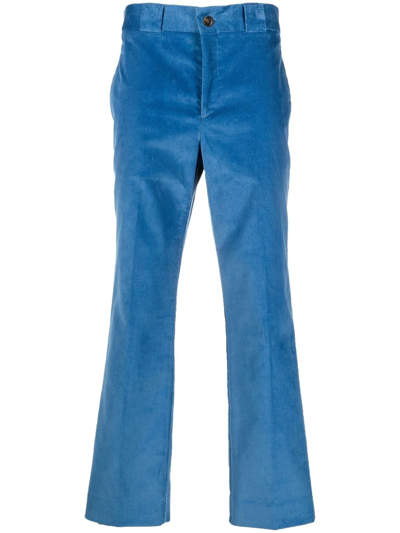Erdem Flared Velvet Trousers In Blue