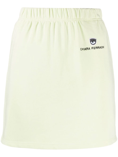 Chiara Ferragni Logo-print Track Skirt In Green