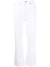 Re/done High-waisted Straight Leg Jeans In White