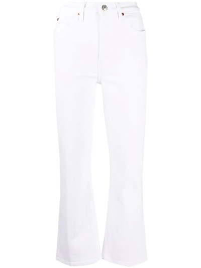 Re/done High-waisted Straight Leg Jeans In White