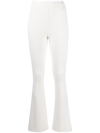 COURRÈGES RIBBED HIGH-WAISTED FLARED LEG TROUSERS