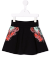 MARCELO BURLON COUNTY OF MILAN WINGS-PRINT FLARED SKIRT