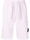Stone Island Logo-patch Cotton Shorts In Pink