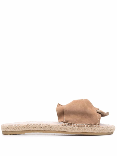 Manebi Twist-detail Espadrille Sandals In Beige