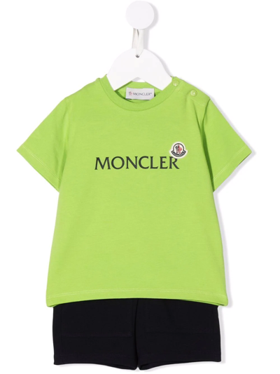 Moncler Babies' Logo-print Tracksuit Set In Green