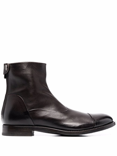 Alberto Fasciani Abel Round-toe Ankle Boots In Brown