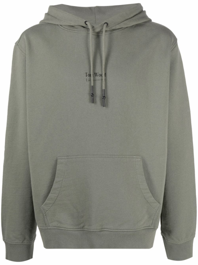 Tom Wood Logo-print Drawstring Hoodie In Green