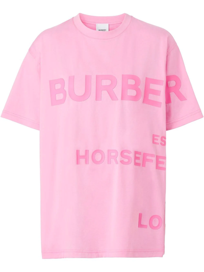 Burberry Horseferry 印花超大款t恤 In Geranium Pink