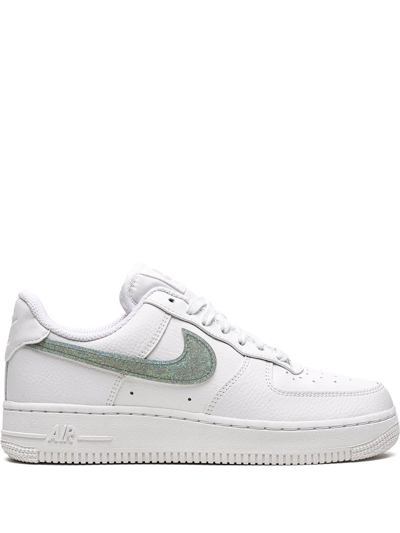 Nike Air Force 1 '07 Ess "glitter Swoosh" Sneakers In White