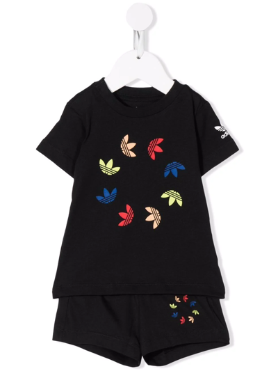 Adidas Originals Babies' Adicolor T-shirt And Shorts Set In Black
